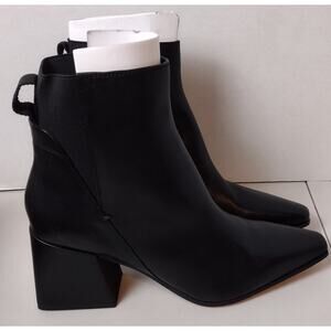 New~Franco Sarto A- Brynn Leather Ankle Bootie Black Size 8.5